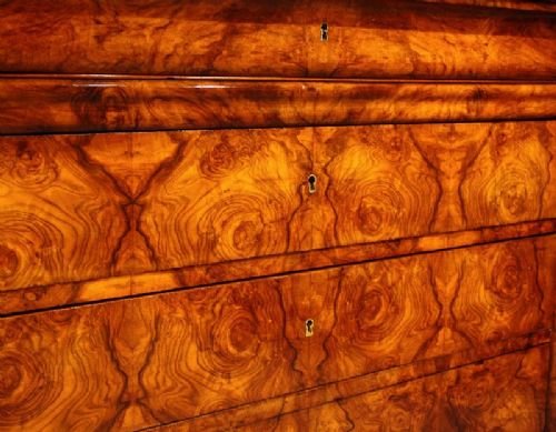 fig 2. Antique French Walnut Marble Topped Commode