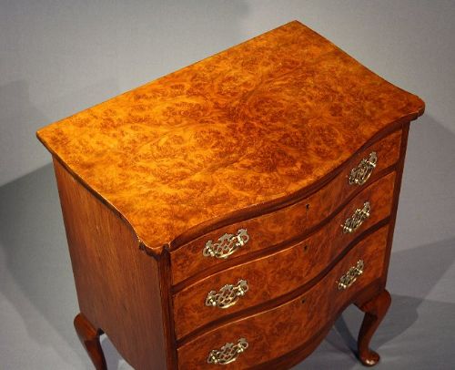 fig 1. Burr Walnut 3 Drawer Side Chest