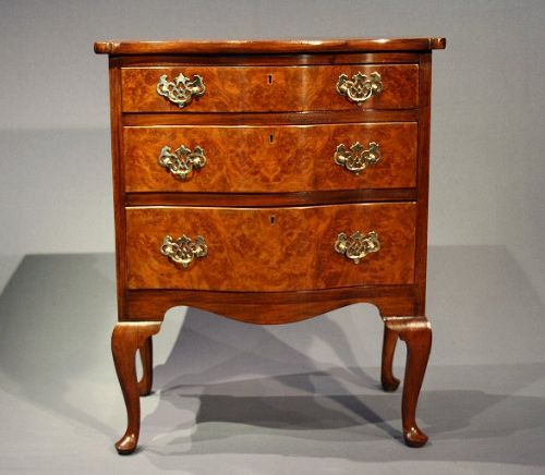 fig 4. Burr Walnut 3 Drawer Side Chest