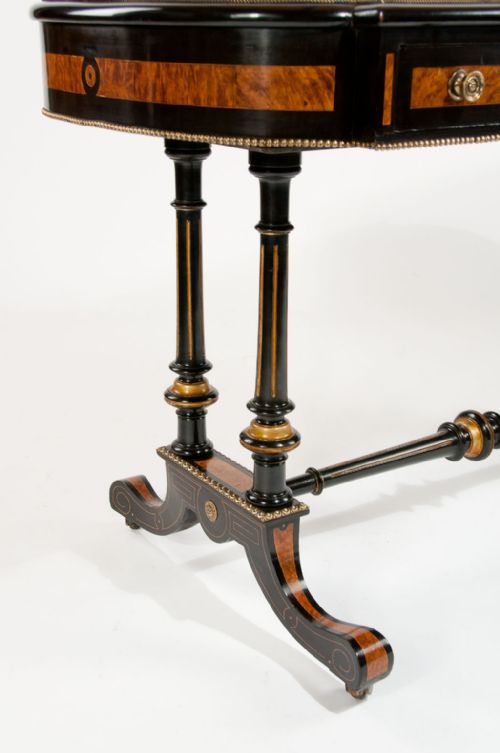fig 4. Fine Amboyna Stretcher Table Gillows Manner