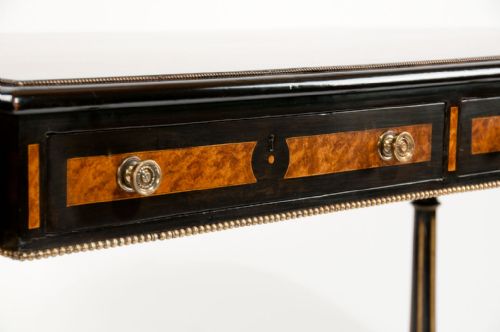fig 6. Fine Amboyna Stretcher Table Gillows Manner