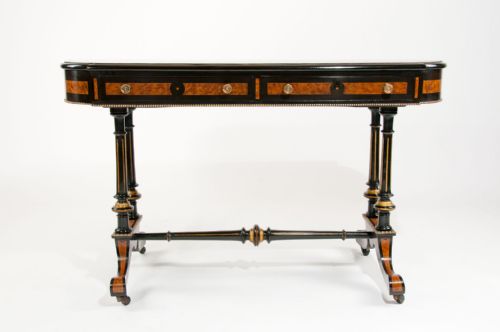 fig 7. Fine Amboyna Stretcher Table Gillows Manner