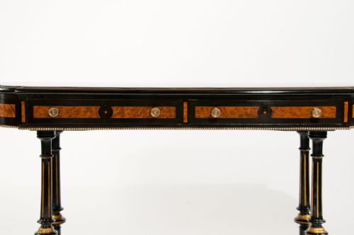 fig 8. Fine Amboyna Stretcher Table Gillows Manner
