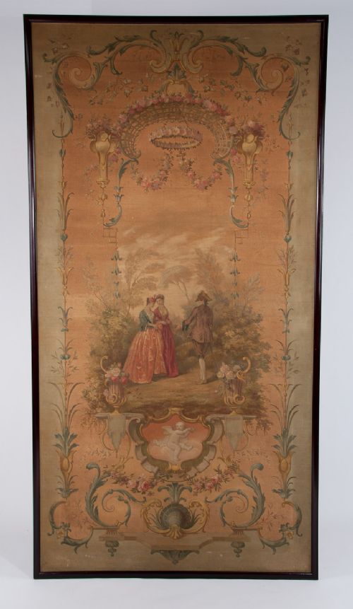 Huge Victorian Watercolour Painting on Canvas