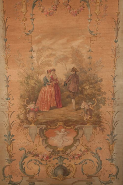 fig 4. Huge Victorian Watercolour Painting On Canvas
