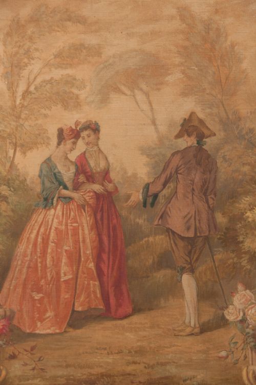 fig 5. Huge Victorian Watercolour Painting On Canvas