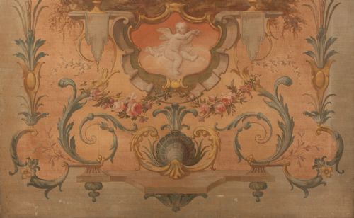 fig 6. Huge Victorian Watercolour Painting On Canvas
