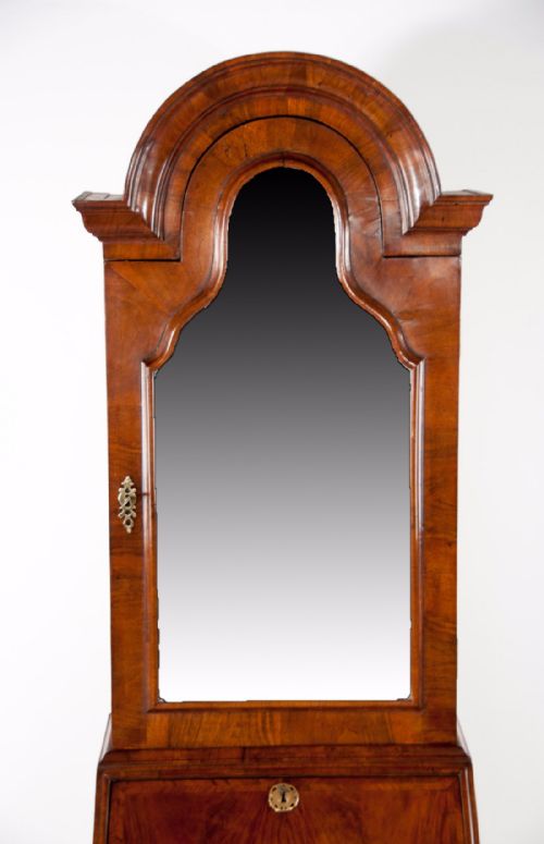 fig 8. An Extremely Good Quality Walnut Domed Bureau Bookcase