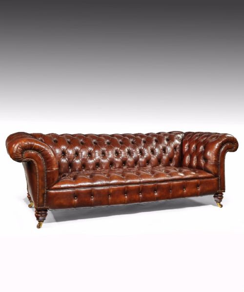 Fabulous 19th Century Gillows Leather Chesterfield