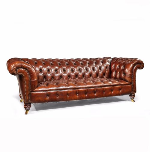 fig 1. Fabulous 19th Century Gillows Leather Chesterfield