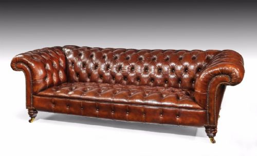 fig 3. Fabulous 19th Century Gillows Leather Chesterfield