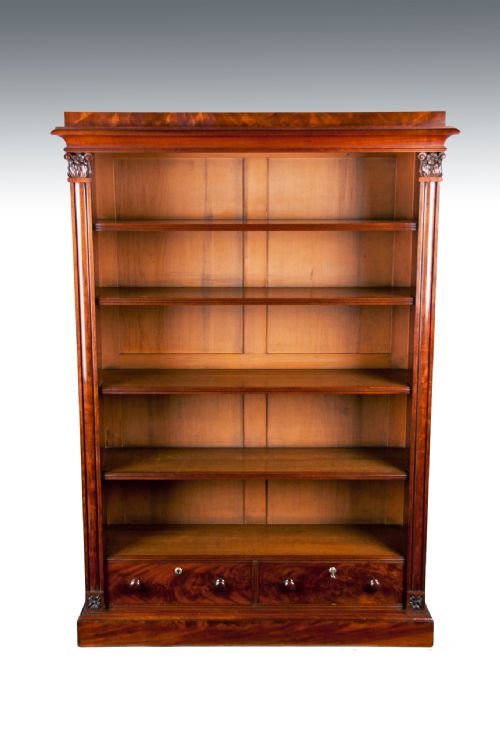 fig 2. Fine Early Victorian Mahogany Open Bookcase