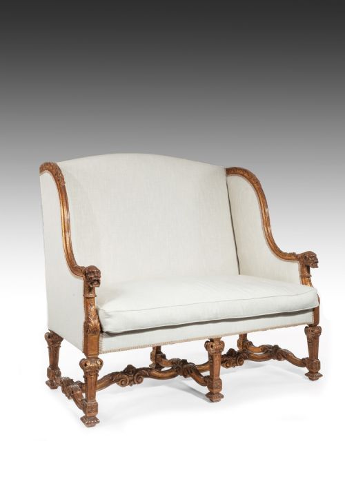 Fine French 19th Century Gilt Louis Xiv Style Sofa / Canape