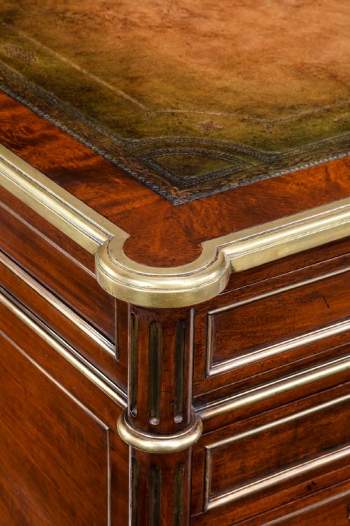 fig 5. Fine 19th Century Gillows Brass Mounted Mahogany Pedestal Desk
