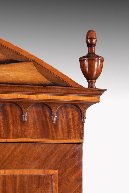 fig 4. An Important Sheraton George III 18th Century Mahogany and Satinwood Linen Press