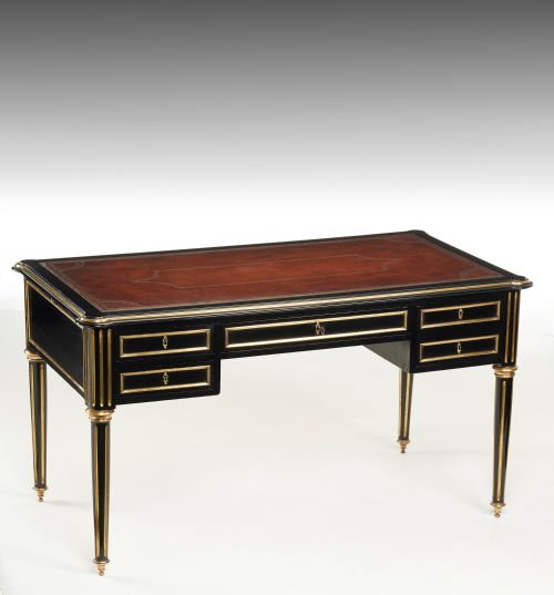 fig 2. 19th Century Ebonised and Brass Mounted French Writing Desk