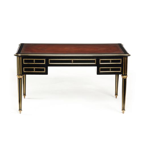 fig 4. 19th Century Ebonised and Brass Mounted French Writing Desk