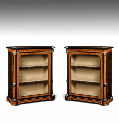 Fine Pair of 19th Century Antique Pier Cabinets
