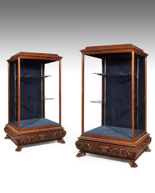 Magnificent Pair of Large 7ft High 19th Century Trophy Display Cabinets.
