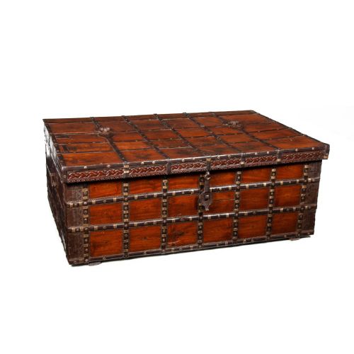 fig 1. Decorative Large Antique Anglo-Indian Trunk