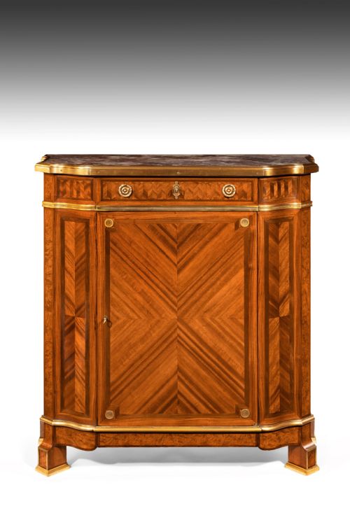 Gilt Bronze-mounted Kingwood and Bois De Satine Side Cabinet by Maison Soubrier, Paris.
