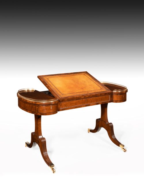 Rare Regency Fiddleback Mahogany Writing Table Gillows
