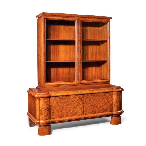 Fine Quality Walnut Art Deco Bookcase
