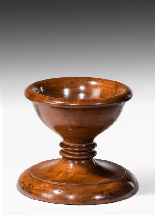 Large Victorian Walnut Treen Master Salt

