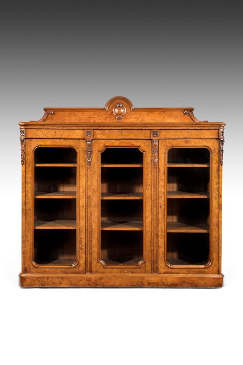 Large 19th Century Victorian Pollard Oak Three Door Bookcase 

