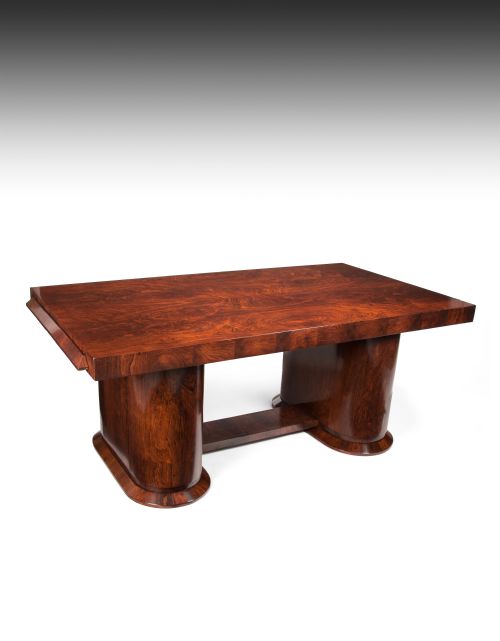 Fine French Art Deco Rosewood Extending Dining Table 
