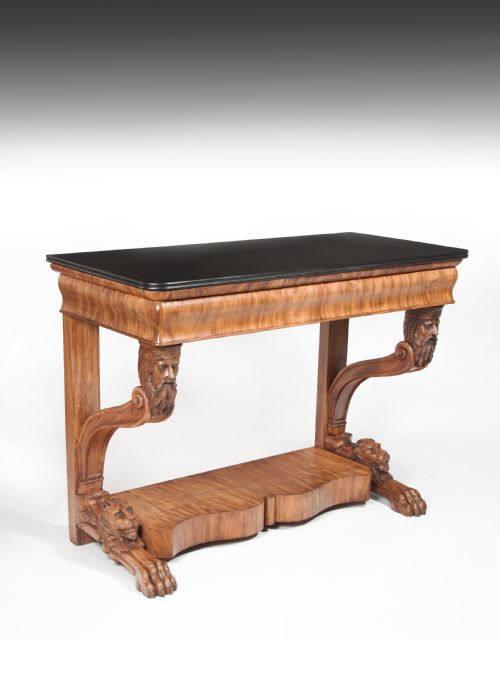 19th Century Northern Italian Grand-scale Mahogany Console Table
