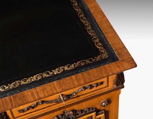 fig 1. Fine 19th Century Viennese Satin Sycamore Writing Desk