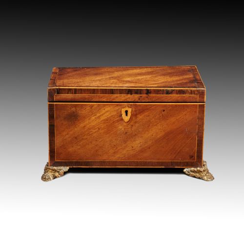 Georgian Mahogany Inlaid Tea Caddy
