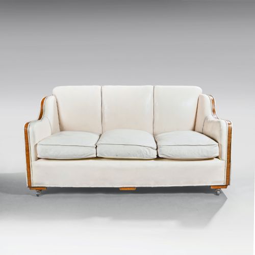 fig 2. Rare Epstein Art Deco Walnut and Leather Three Piece Suite