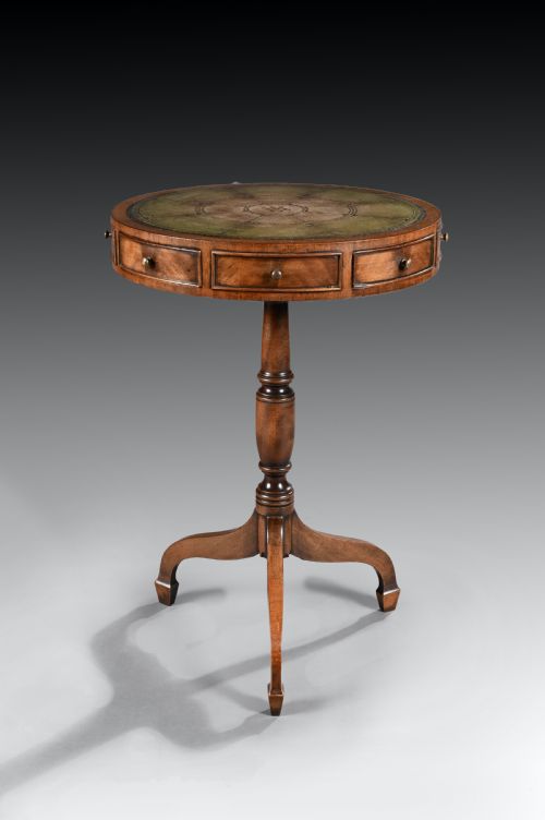 Early 20th Century Mahogany Revolving Drum Table of Small Proportions