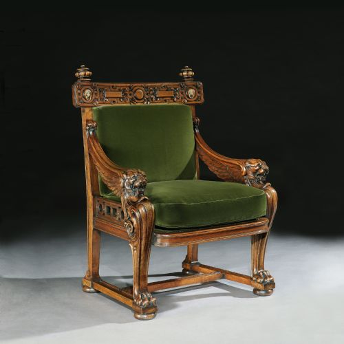 fig 2. Fine 19th Century Lion Monopodia Armchair After Thomas Hope
