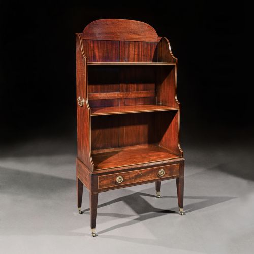 Georgian Mahogany Waterfall Bookcase of Small Proportions
