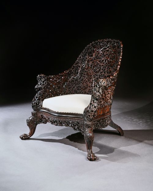 Exceptional 19th Century Anglo Indian Carved Teak Armchair