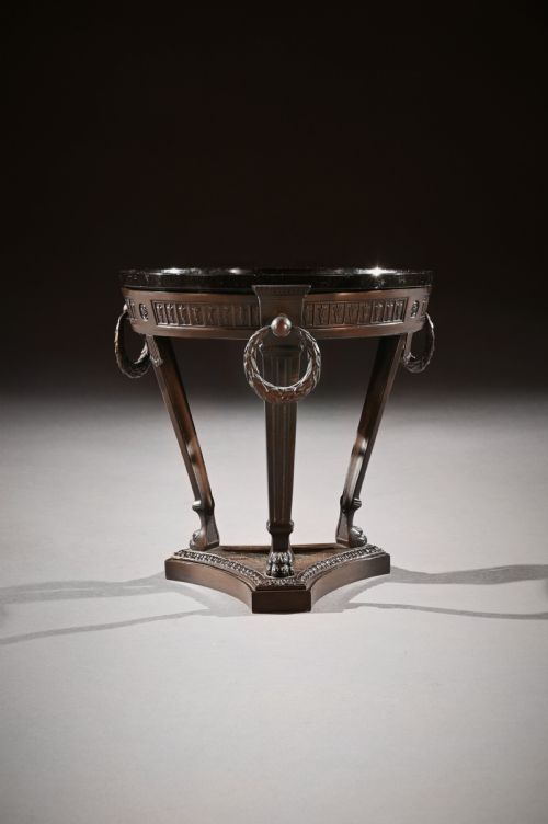 A Finely Cast 19th Century Patinated Bronze and Serpentine Marble Grand Tour Athénienne