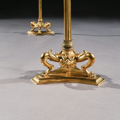 fig 3. Elegant Pair of 19th Century Gilt Brass Candelabra by Elkington & Co