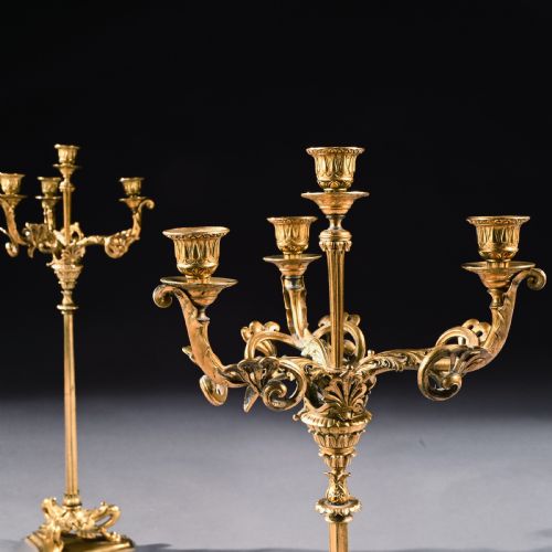 fig 5. Elegant Pair of 19th Century Gilt Brass Candelabra by Elkington & Co