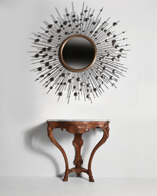 fig 1. Early 18th Century French Regence Walnut Marble Console Table.
