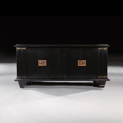 fig 2. Jacques Adnet French Art Deco Modernist Ebonised Enfilade Sideboard With Gilt Bronze Mounts