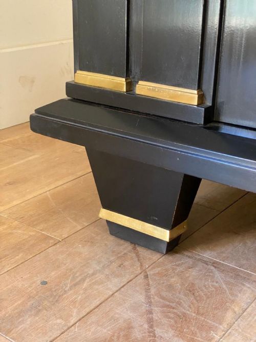 fig 5. Jacques Adnet French Art Deco Modernist Ebonised Enfilade Sideboard With Gilt Bronze Mounts