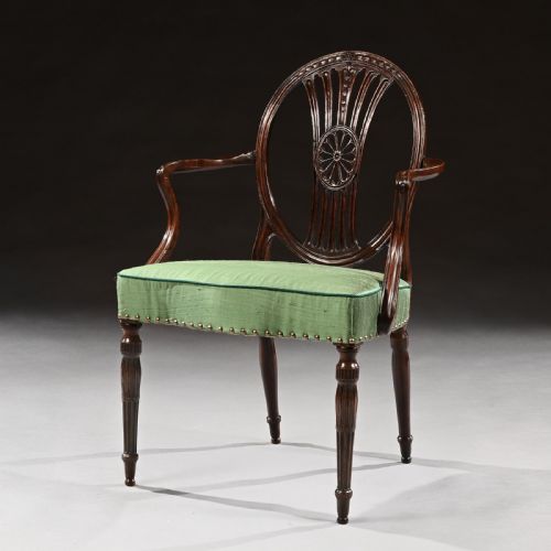 fig 1. Fine Pair of Neo-classical George Iii Armchairs After Robert Adam