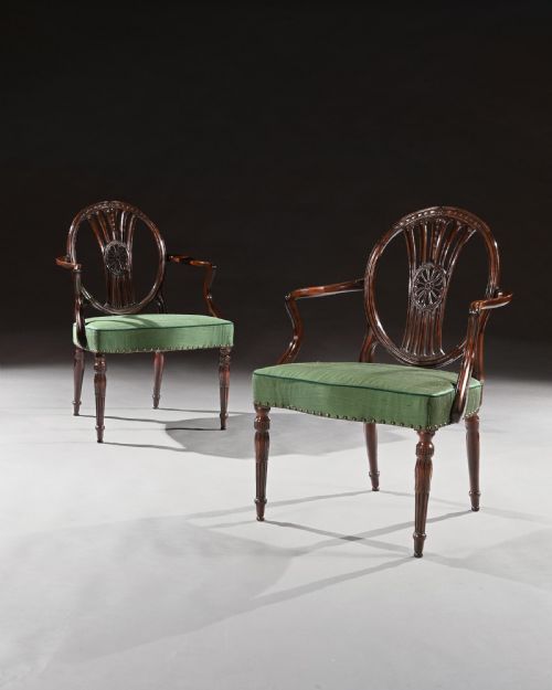 fig 3. Fine Pair of Neo-classical George Iii Armchairs After Robert Adam