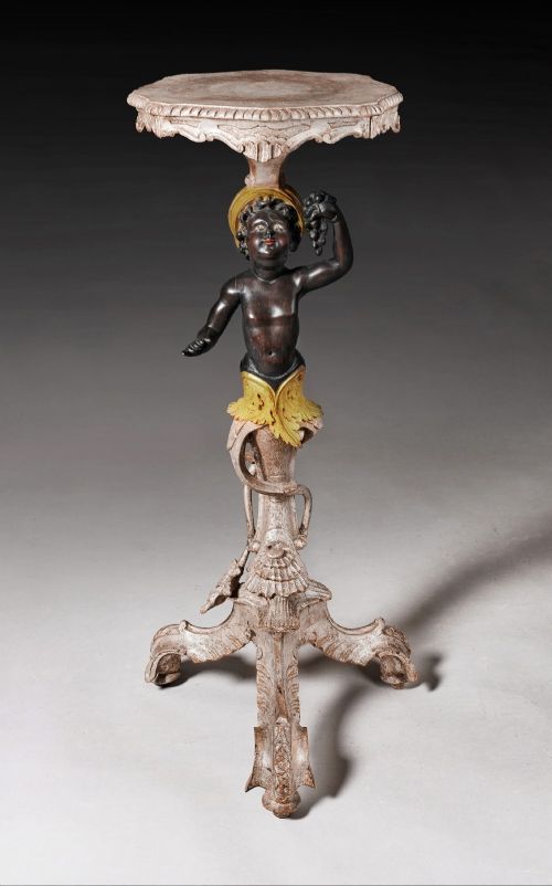 Antique Italian Painted Venetian Blackamoor Stand Circa 1900.