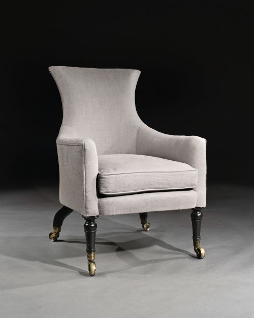 Regency Mahogany Armchair of Curvaceous Form