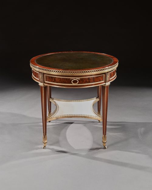 fig 1. Exceptional Gervais Durand 19th Century Mahogany and Gilt Bronze Gueridon Bouillotte Table