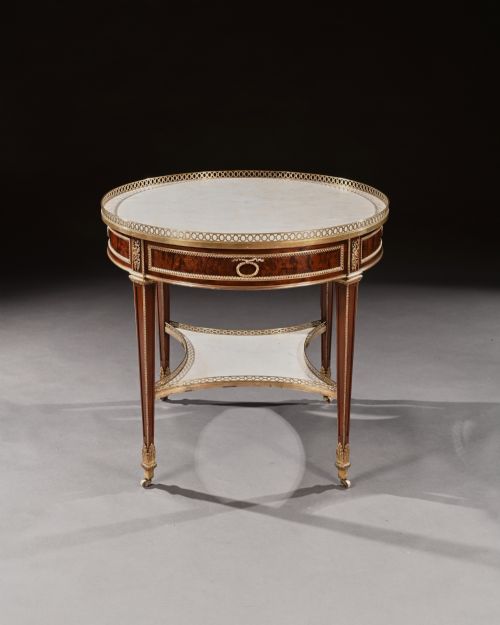 fig 3. Exceptional Gervais Durand 19th Century Mahogany and Gilt Bronze Gueridon Bouillotte Table